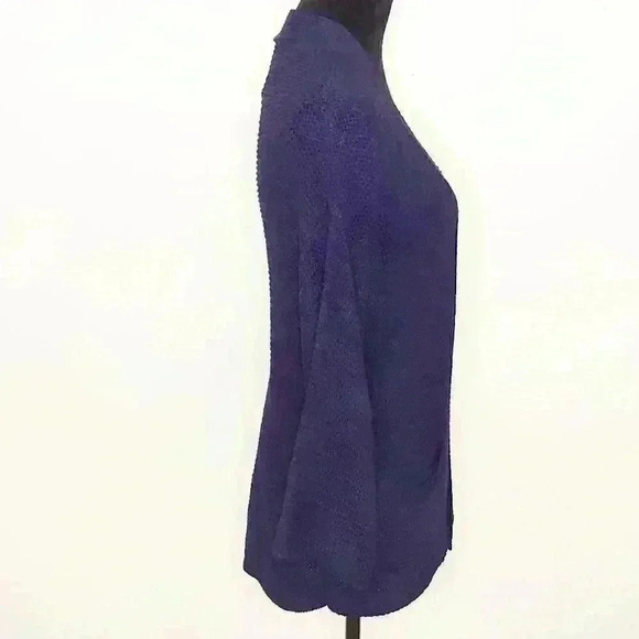 ceny Navy Knit Pocket Open Front Sweater Size S - Picture 4 of 7